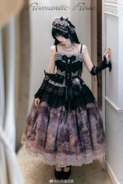 [Pre-orders Available Until 2/26] Romantic Rose Print Jumper Skirt -LOLITA Shop 005Eg38Xly1hy0oliazqyj322p3404qt