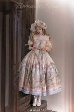 [Pre-orders Available Until 2/26] Romantic Rose Print Jumper Skirt -LOLITA Shop 005Eg38Xly1hy0oqtescwj322q3407wk