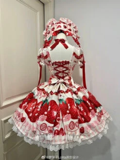 LOLITA [Pre-orders Available Until 3/16] Dream To Strawberry Print Dress -LOLITA Shop 007U90zWgy1hylb59wdc5j31401hcasm