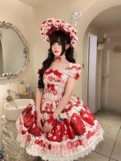 LOLITA [Pre-orders Available Until 3/16] Dream To Strawberry Print Dress -LOLITA Shop 007U90zWgy1hyul7f58cuj30u0140ajh
