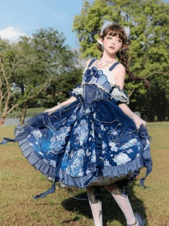 [Pre-order] Deep Sea Story Sparkling Kaigetsu Jumper Skirt -LOLITA Shop 10 728447ad 8ef3 4a57 81a5 a9033c2b2ad6