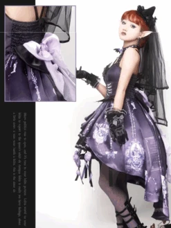 [Pre-order] Bat Wings Skeleton Pattern Jumper Skirt And Purple Rose Crinoline -LOLITA Shop 10 b159390c 2e66 4e9d b091 d44c8f313934