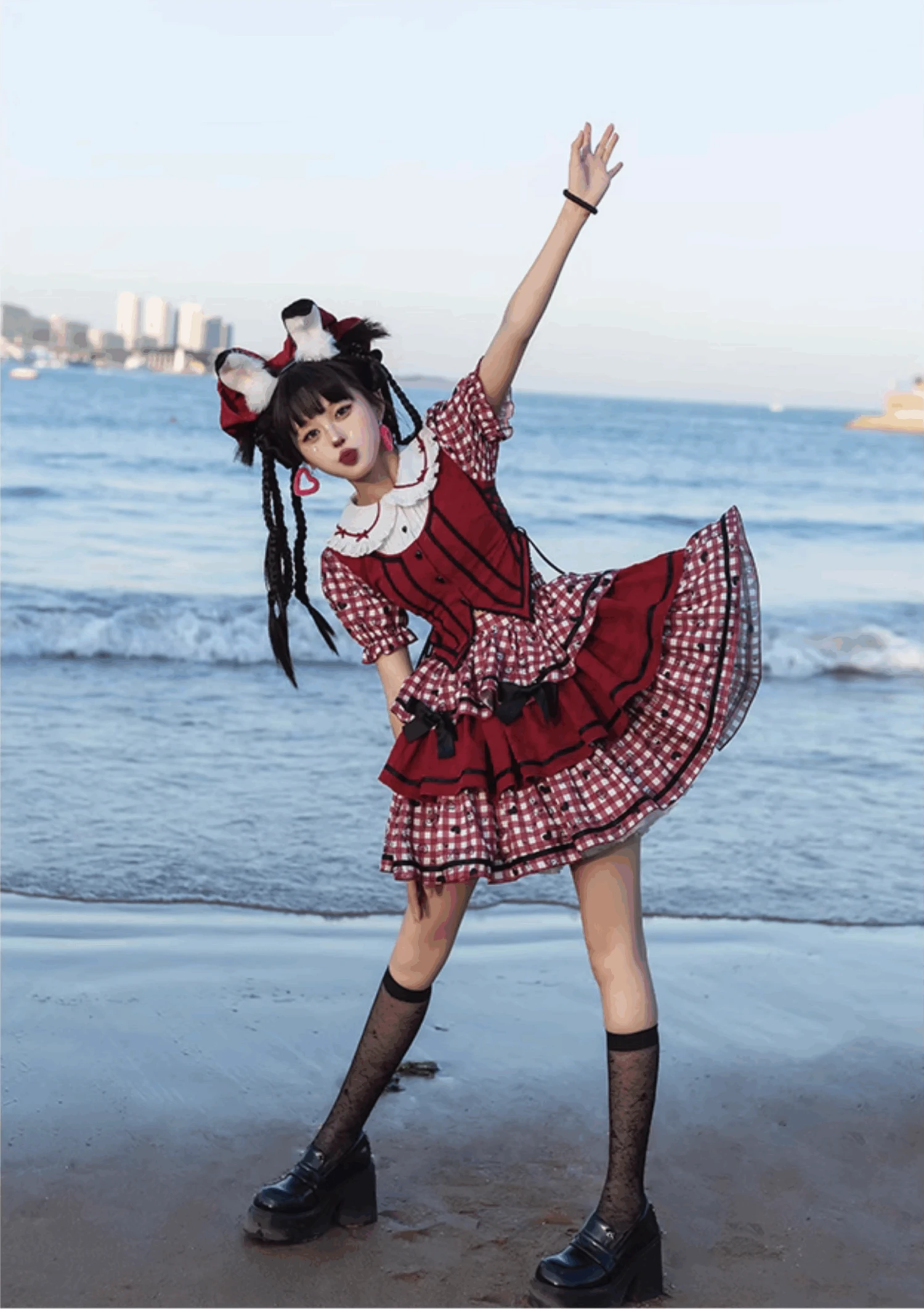 Queen Of Hearts Gingham Check Blouse And Skirt Setup 5 Queen Of Hearts Gingham Check Blouse And Skirt Setup - Image 3