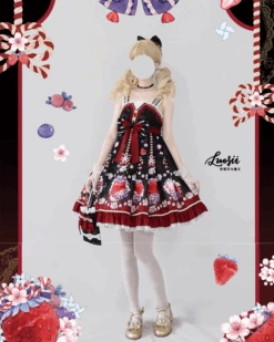 Strawberry And Cherry Blossom Japanese Loli Jumper Skirt 14 Strawberry And Cherry Blossom Japanese Loli Jumper Skirt -LOLITA Shop 1 1899d818 a333 418e 857a 3208890b4952