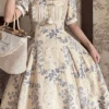 Rose Pattern Cotton Jacquard Dress, Printed Type, Available In 2 Colors -LOLITA Shop 1 c7c21dbc 28a8 47fa adf5 0c9229d18bba