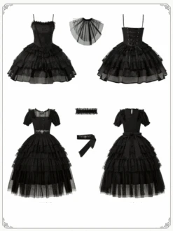 Dark Fairy Layered Frill Jumper Skirt And Blouse -LOLITA Shop 1 d3ca53b6 ca5e 41fd a86a 420d532d05c9