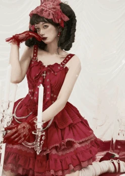 Cross Contract Belt Ribbon Jumper Skirt And Bolero Set, 6 Colors -LOLITA Shop 2000x2500px 16 1607de60 54e0 457f a520 b9782ebecf10 1