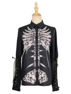 [Pre-order] Dark Fairy Tales Skeleton Pattern Gothic Lolita Blouse -LOLITA Shop 20220922sakurab