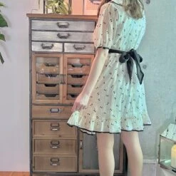 Round Collar Dress With Ribbon Design -LOLITA Shop 2023 05 17115600