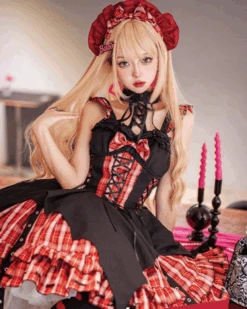 Heaven And Hell Subculture Check Jumper Skirt