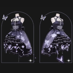 [Pre-order] Bat Wings Skeleton Pattern Jumper Skirt And Purple Rose Crinoline -LOLITA Shop 2 5b134749 56f4 44a6 8ca7 bce424623ac9