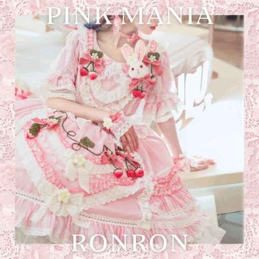 Strawberry Princess Dress With Ruffles And Ribbons In 4 Colors