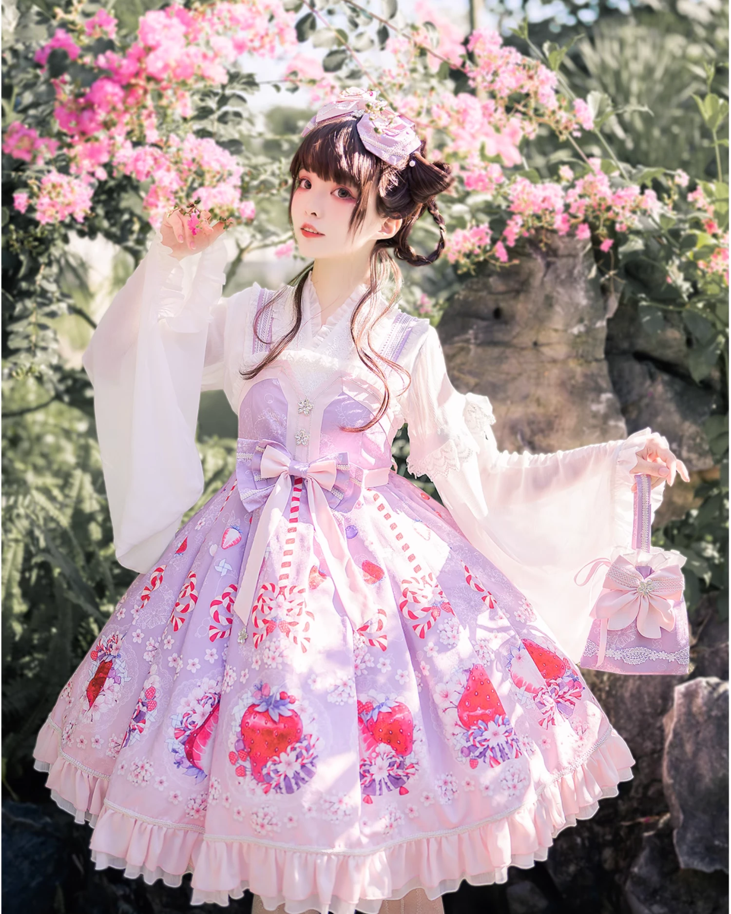 Strawberry And Cherry Blossom Japanese Loli Jumper Skirt 6 Strawberry And Cherry Blossom Japanese Loli Jumper Skirt - Image 4