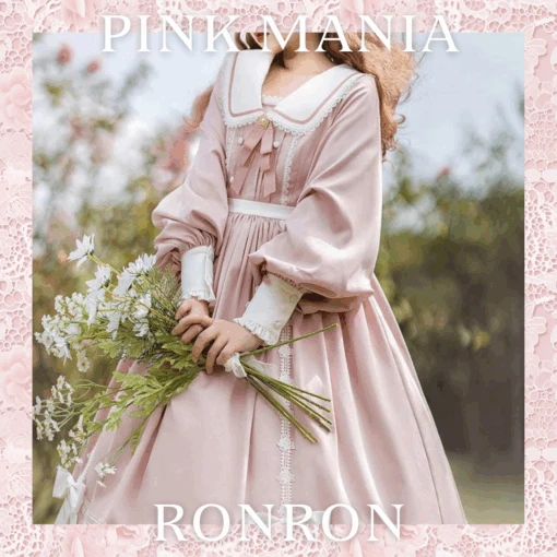 Pastel Color Bunny Ear Sailor Collar Dress