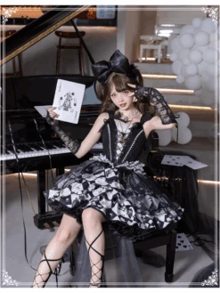 JOKER CARD Setup With Block Check Tulle Skirt -LOLITA Shop 4 58896c95 c530 4783 b07a 6b3c389549ce