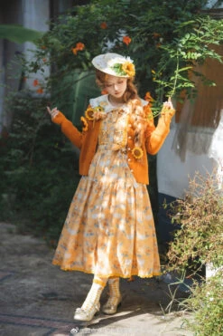 [Pre-order] Gardening Sunflower Jumper Skirt Print Type -LOLITA Shop 4ab72c43gy1httcoxw1jvj21hc27zkjl