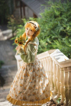 [Pre-order] Gardening Sunflower Jumper Skirt Print Type -LOLITA Shop 4ab72c43gy1httcp8dq6mj21hc27zu0x