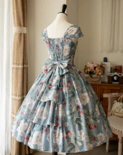 Rose And Raspberry French Sleeve Jumper Skirt With Ribbon Hair Accessory -LOLITA Shop 699d034bgy1hcfw8df116j22j23smqva