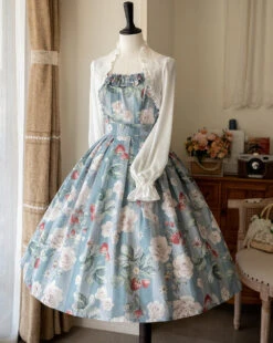 Rose And Raspberry French Sleeve Jumper Skirt With Ribbon Hair Accessory -LOLITA Shop 699d034bgy1hcfw8o0z92j22it3s8e87