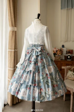 Rose And Raspberry French Sleeve Jumper Skirt With Ribbon Hair Accessory -LOLITA Shop 699d034bgy1hcfw8sfdozj22iv3sbqva