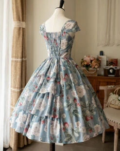 Rose And Raspberry French Sleeve Jumper Skirt With Ribbon Hair Accessory -LOLITA Shop 699d034bgy1hcfw8ywfynj22jp3tku12