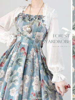 Rose And Raspberry French Sleeve Jumper Skirt With Ribbon Hair Accessory -LOLITA Shop 699d034bgy1hck0gndthnj21jk223qv6