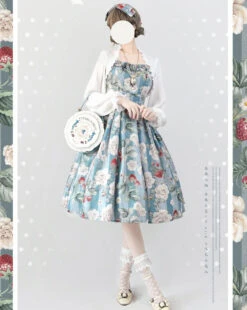 Rose And Raspberry French Sleeve Jumper Skirt With Ribbon Hair Accessory -LOLITA Shop 699d034bgy1hck0gte0y8j21jk2bcu0x b3a17c1e 4f02 47ff aec4 b1669935cb3a