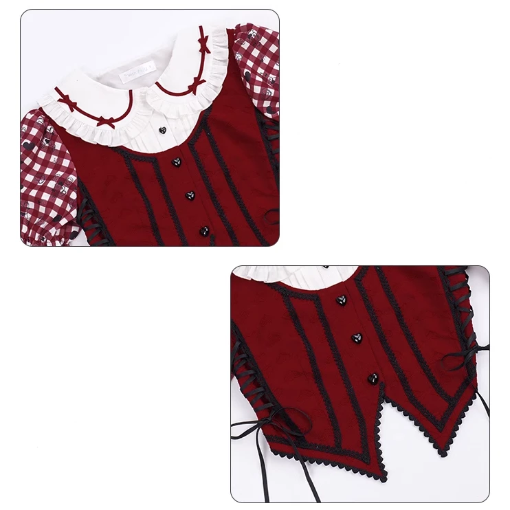 Queen Of Hearts Gingham Check Blouse And Skirt Setup 14 Queen Of Hearts Gingham Check Blouse And Skirt Setup - Image 12