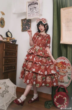 Camellia Berry Short Sleeve Dress Tiered Type Long Length -LOLITA Shop 6d850995gy1hgpkpdxzqrj22683aeb2c