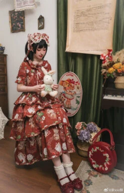 Camellia Berry Short Sleeve Dress Tiered Type Long Length -LOLITA Shop 6d850995gy1hgpkpp26f6j223y39cb2c