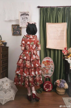 Camellia Berry Short Sleeve Dress Tiered Type Long Length -LOLITA Shop 6d850995gy1hgpkq3o83tj22683a3b2c