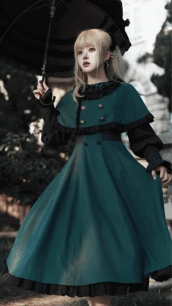 Pharmacy Apprentice Witch Long Sleeve Dress And Cape With Ribbon Tie -LOLITA Shop 7 44633bc6 08b0 42bf b3ae ebc685374cf9