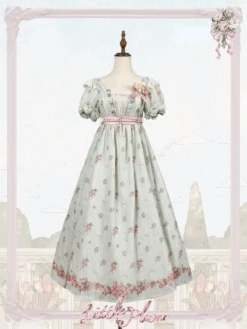 Roses Bouquet Square Neck High Waist Dress -LOLITA Shop 8 5b3d0018 31d2 48c0 803c 425dcc5cb74d