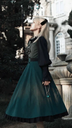 Pharmacy Apprentice Witch Long Sleeve Dress And Cape With Ribbon Tie -LOLITA Shop 9 b5ee1a99 e9ba 410b af39 68e551bffeef