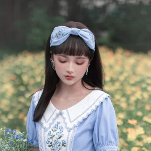 Forget-me-not Bouquet Embroidery Headband