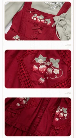 [Pre-orders Available Until 9/1] On The Hills Embroidered Jumper Skirt Mid-length -LOLITA Shop O1CN010WhkT81NZykKHa8kP 756511585