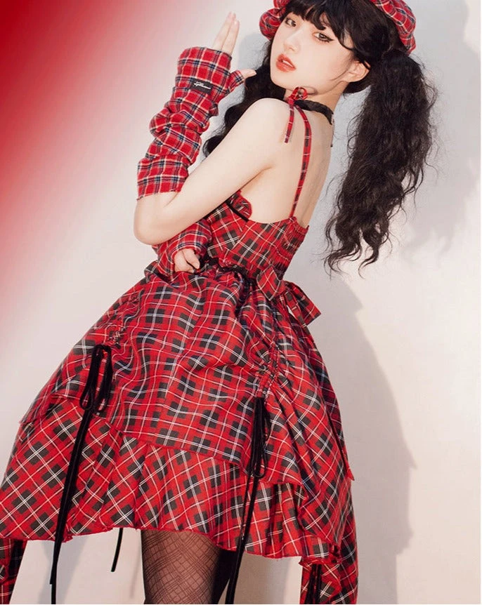 Punk Lolita Tartan Check Jumper Skirt 10 Punk Lolita Tartan Check Jumper Skirt - Image 8