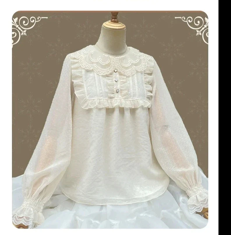 Flower Button Long Sleeve Blouse 4 Flower Button Long Sleeve Blouse - Image 2