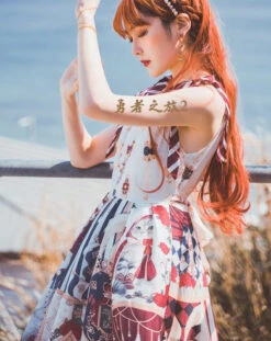 Brave Journey 2 Shoulder Ribbon Jumper Skirt -LOLITA Shop O1CN0123xQj41Lj0xITO20P 546141334