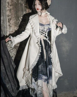 Irregular Hem Frill Coat With Belt -LOLITA Shop O1CN012gwovf2CZ6CAqCHQL 2528448487