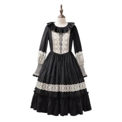 Evening Prayer Velvet Frill Neck Dress -LOLITA Shop O1CN012sLGWZ25h9hjTzcN0 2200541717557