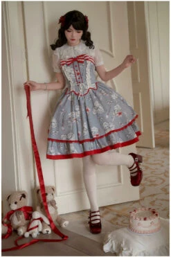 Bear Tea Party 2-tiered Ruffle Jumper Skirt -LOLITA Shop O1CN013Xr5tz2CZ6NUW7Jpt 2528448487