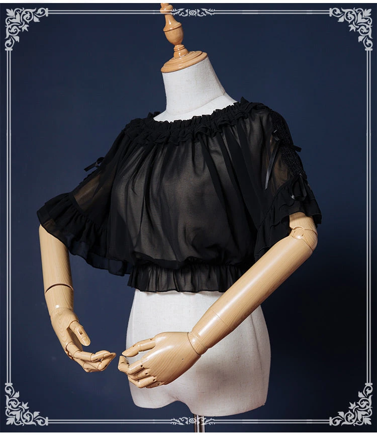 Chiffon Half-sleeve Sheer Blouse 8 Chiffon Half-sleeve Sheer Blouse - Image 6