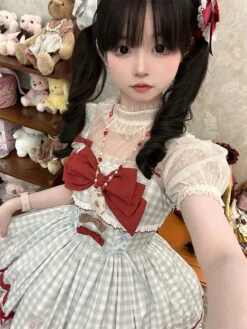 LOLITA [Sales Period Ended] Cherry And Heart Sheer Dot Short Sleeve Blouse -LOLITA Shop O1CN013yHsrh1X3arF3DL1c 3568682868