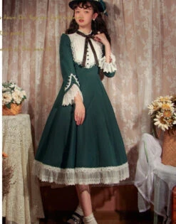Freya's Fall Classical Lace Sleeve Dress -LOLITA Shop O1CN0140O7iH1HHIdGkjr7i 2866810732