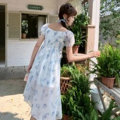 Blue Floral Print Girly Dress -LOLITA Shop O1CN014Ey4eR22OQqnXI9Cl 1629657110