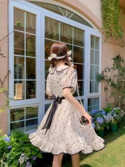 Round Collar Dress With Ribbon Design -LOLITA Shop O1CN014llF4r22OQmMdGh4c 1629657110