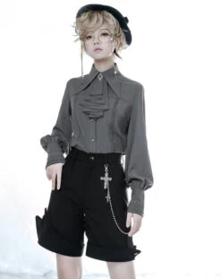 [Pre-order] Prince Lolita Medieval Style Frilled Tie Blouse