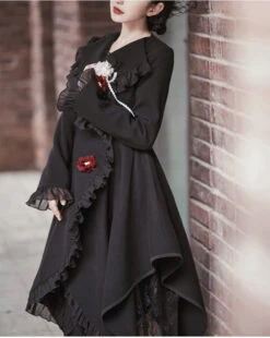 Irregular Hem Frill Coat With Belt -LOLITA Shop O1CN014wZnAi2CZ6CE5LkAl 2528448487