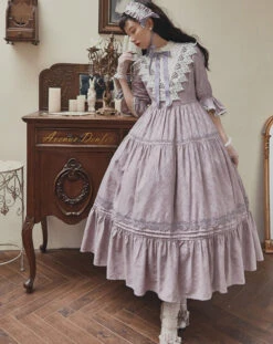 Classical Cotton-jacquard Lace Stand-collar Dress 30 Classical Cotton-jacquard Lace Stand-collar Dress -LOLITA Shop O1CN015TLneq1RFbITWbFi8 394312082